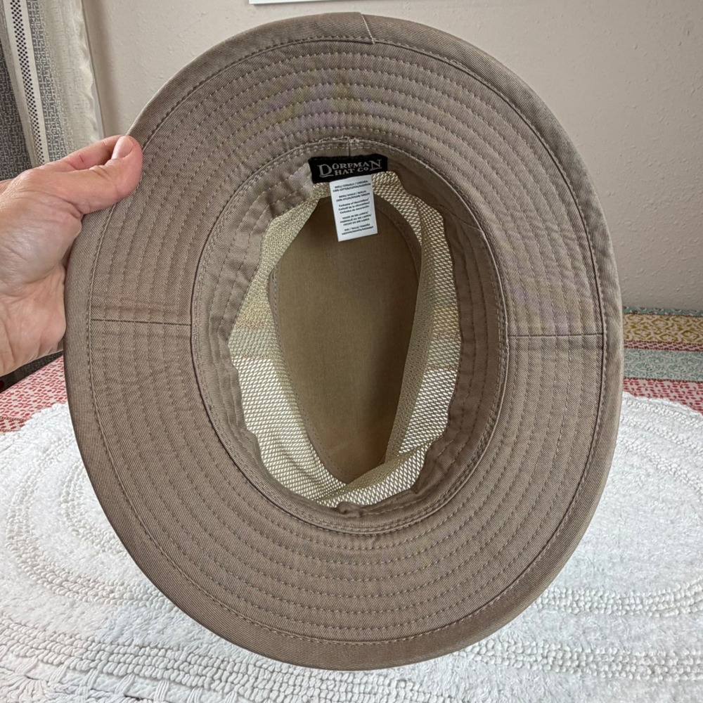 Dorfman Hat Co Khaki Mesh Safari Boonie Sun Hat 863M-KAKI2 Mens Medium - Picture 3 of 5